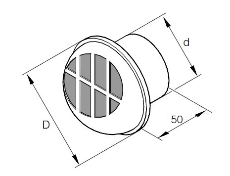 Eberspächer Exhauster, rotatable. Ø 80 mm (Ø 75 mm inside). Synthetic.